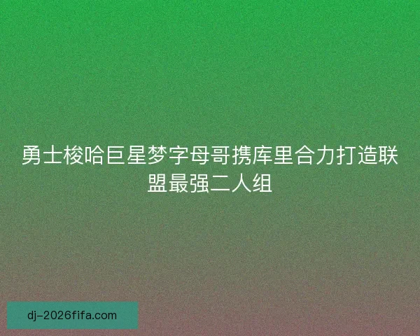 勇士梭哈巨星梦字母哥携库里合力打造联盟最强二人组